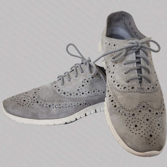 Cole Haan Women's Zerogrand Gray Suede Oxford Shoes Size 8.5 - Picture 1 of 9